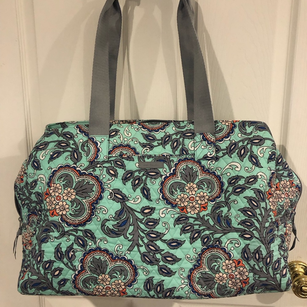 Vera Bradley Weekend bag, hot iron sleeve and clear cosmetic bag. Carried 1 time